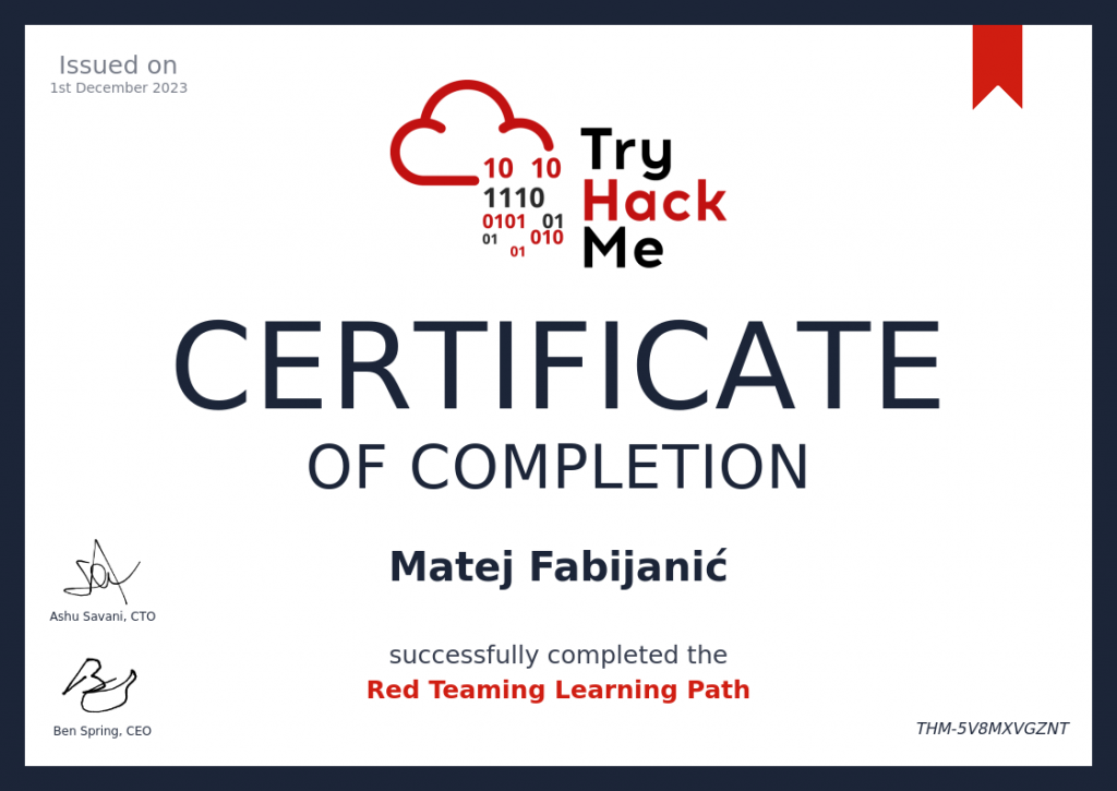 THM - Red Teaming Learning Path