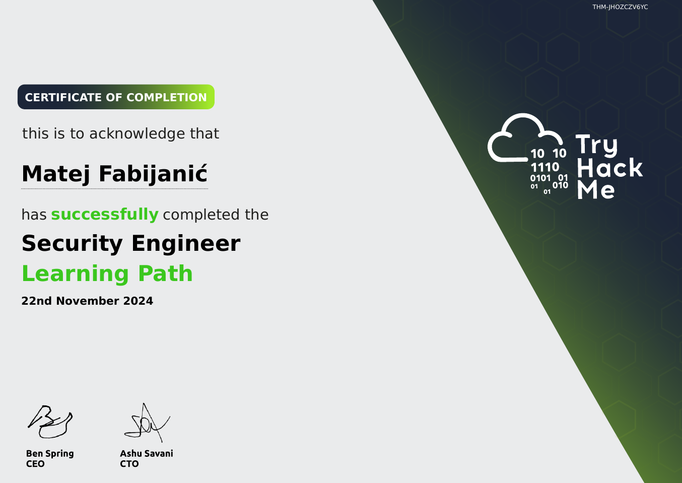 Try Hack Me: Security Engineer Learning Path
